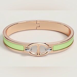 HERMÈS Vert Amande Mini Clic Chaine d'Ancre Bracelet